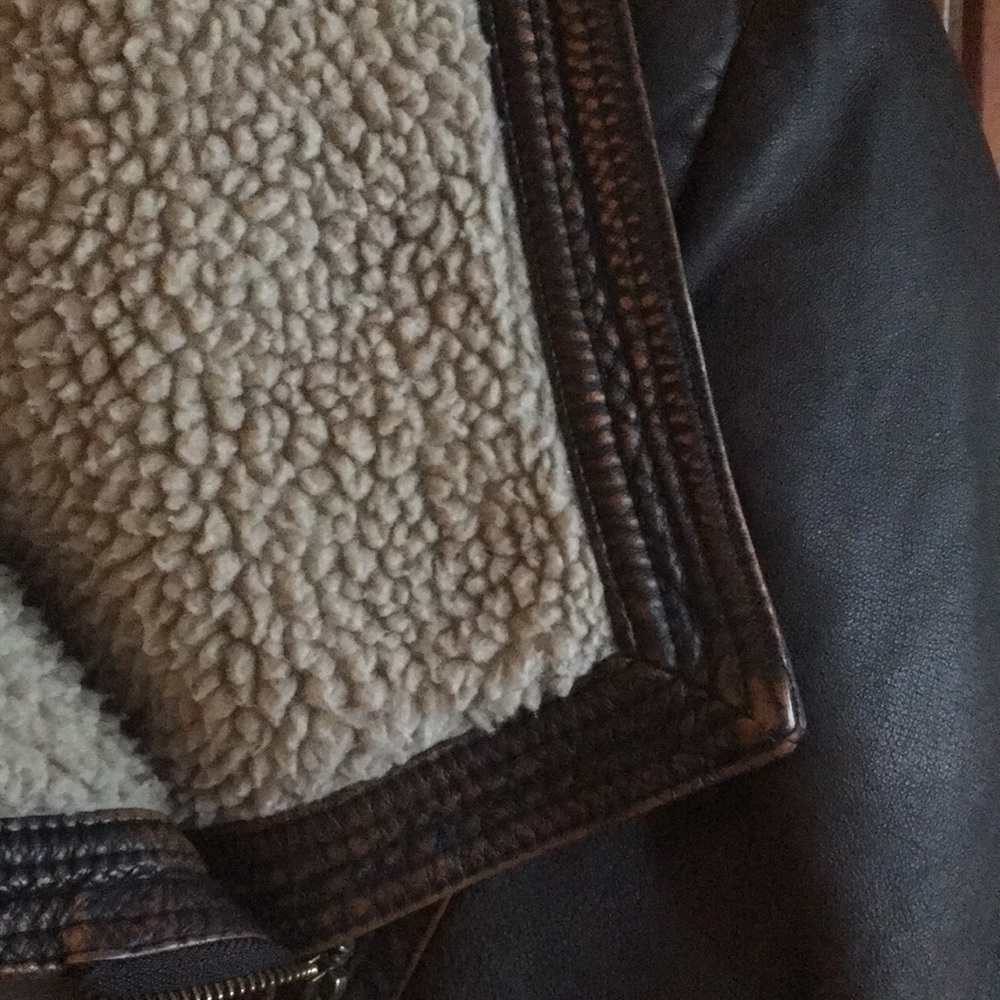 My Tribe leather jacket with shearling style liner - Picture 4 of 7